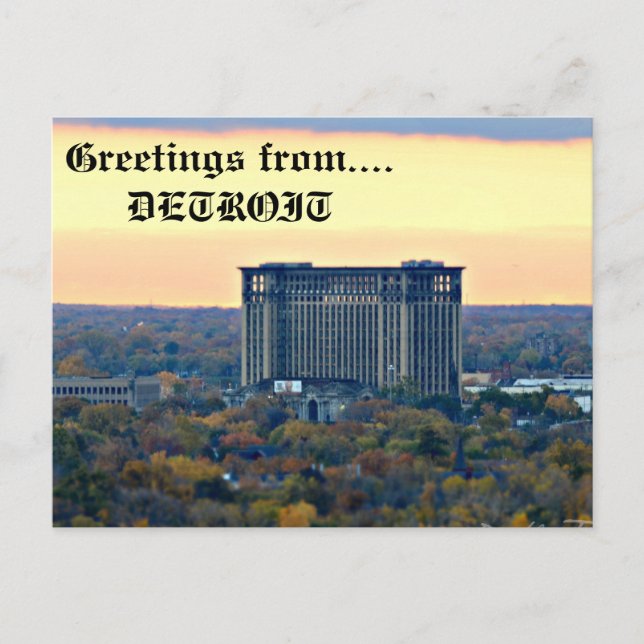 Michigan Central Station (Train Depot), Detroit,MI Postcard (Front)