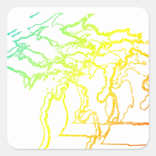 michigan chill blur square sticker (Front)