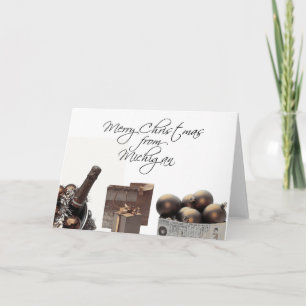 Michigan    Christmas Card, state specific Holiday Card