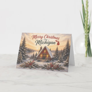 Michigan Christmas Folded Christmas Card