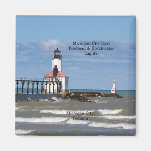 Michigan City East Pier & Bkw Lights aimant