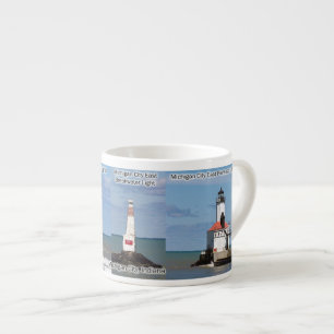 Michigan City East Pierhead & Bkw Lights Espresso Cup