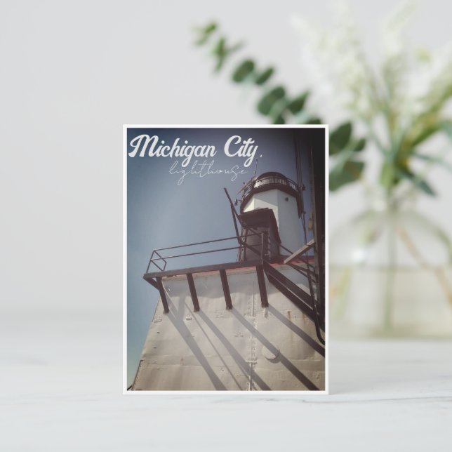 Michigan City IN lighthouse  Postcard (Standing Front)