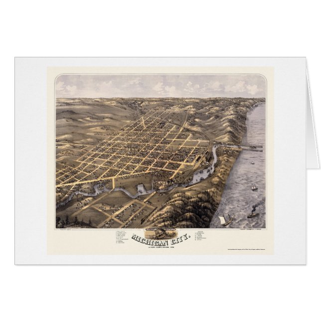 Michigan City, IN Panoramic Map - 1869b (Front Horizontal)