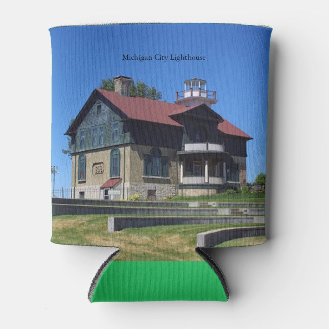 Michigan City Lighthouse can cooler (Front)