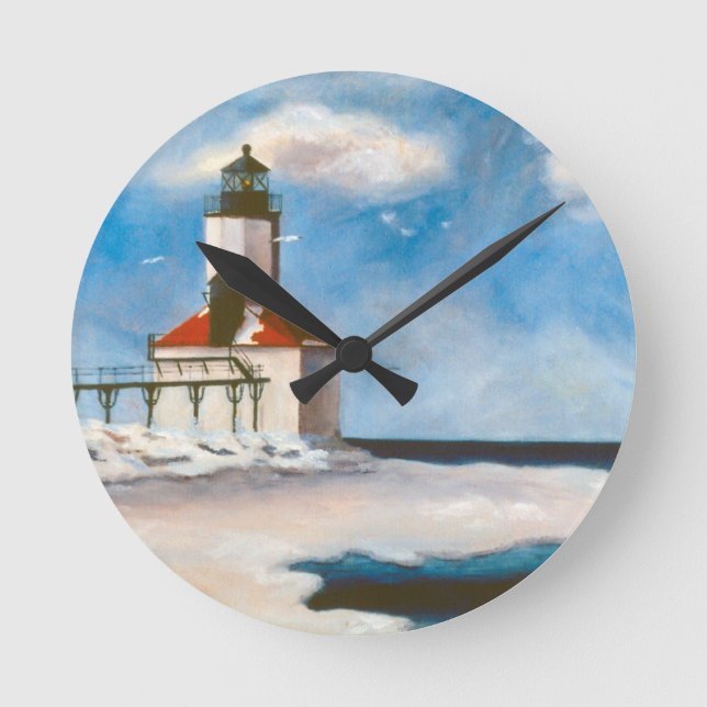 Michigan City Lighthouse Wall Clock (Front)