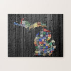 Michigan Counties License Plate Map Puzzle