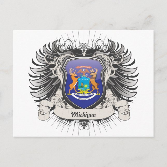 Michigan Crest Postcard (Front)
