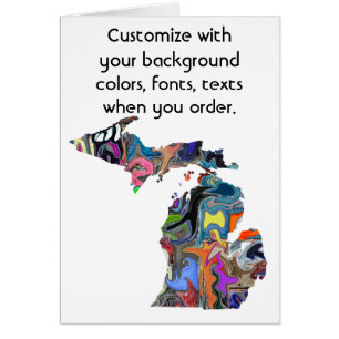 Michigan Customize colourful card how you like