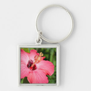 Michigan, Dearborn. Detail Of Pink Hibiscus Keychain