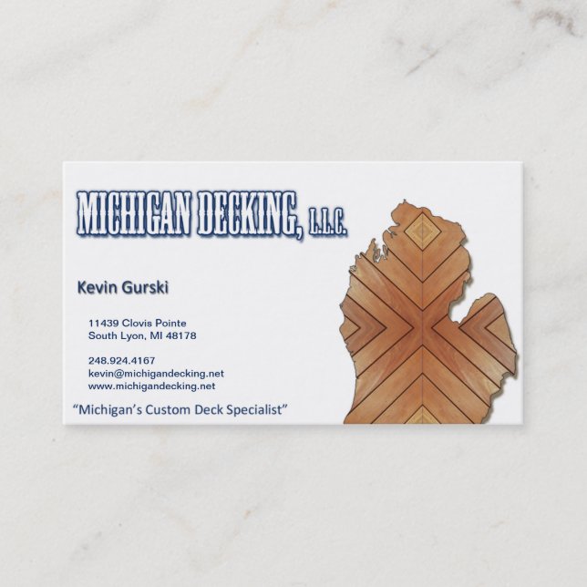 Michigan Decking Business Card (Front)