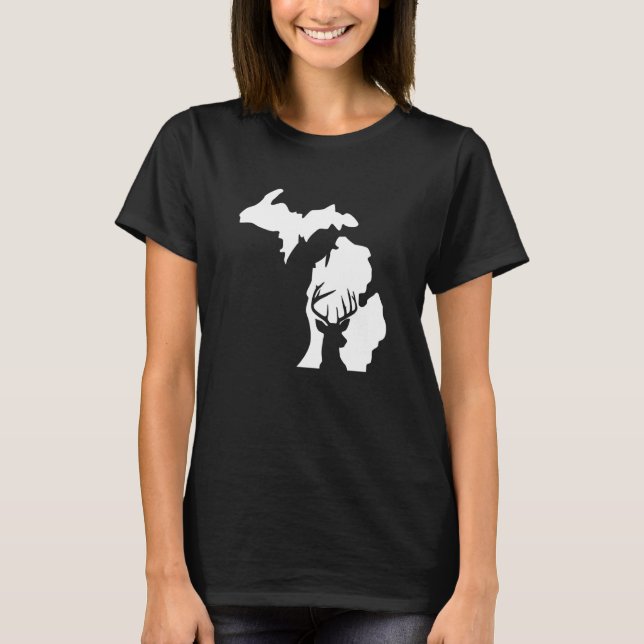 Michigan Deer Whitetail Home State Midwest Up Nort T-Shirt (Front)