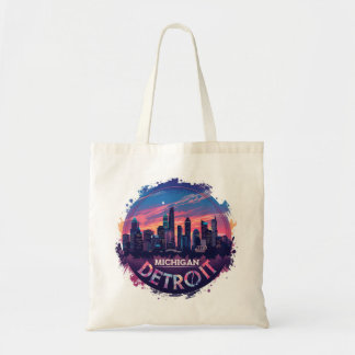 MICHIGAN DETROIT Skyline Custom Wedding favour  Tote Bag