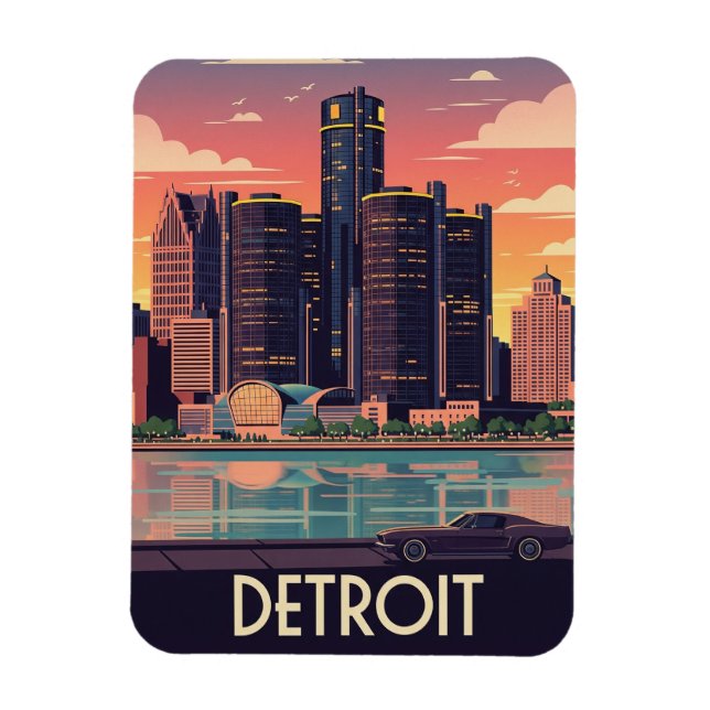 Michigan Detroit Travel Magnet (Vertical)