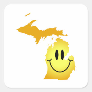 Michigan Face Square Sticker
