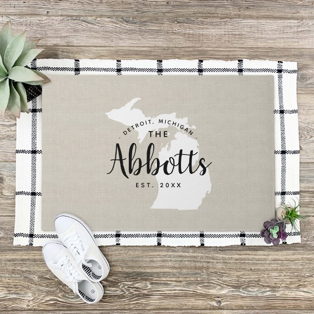 Michigan Family Monogram State Doormat (Creator Uploaded)