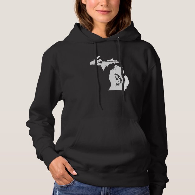 Michigan Fishing Bass Home State Midwest Up North  Hoodie (Front)