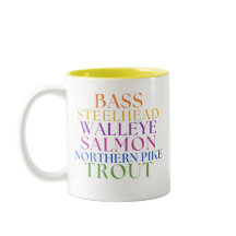 Michigan Fishing Rainbow Text Fisherwoman Mug
