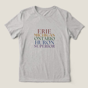Michigan Fishing Theme T-Shirt for Women Tri-Blend Shirt