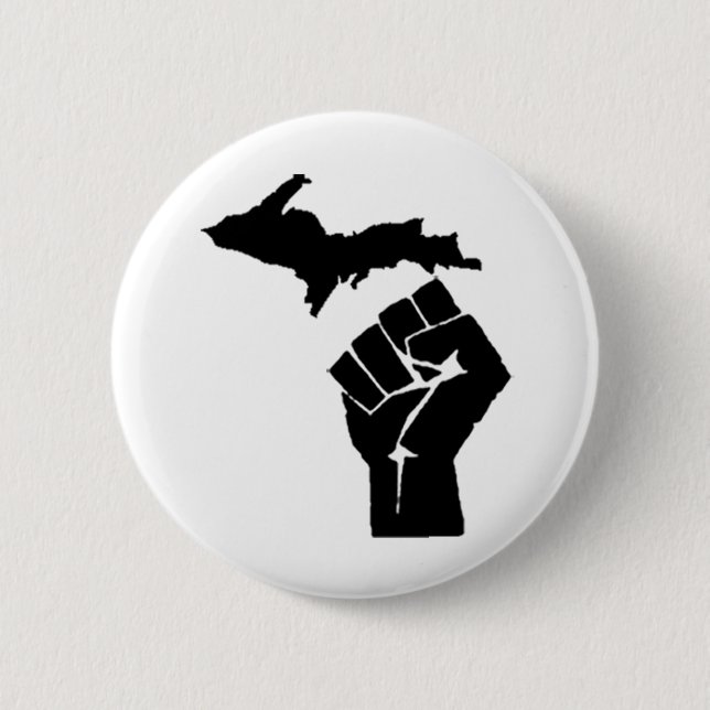 Michigan Fist 2 Inch Round Button (Front)