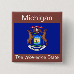 Michigan Flag Button