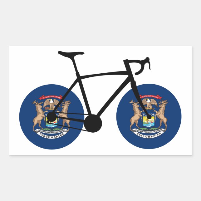  Michigan Flag Cycling Sticker (Front)