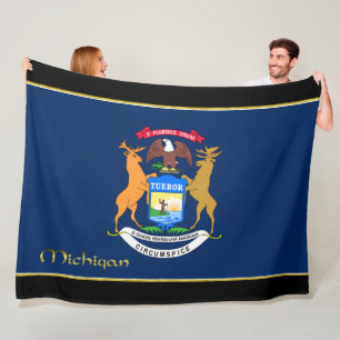 Michigan flag fleece blanket