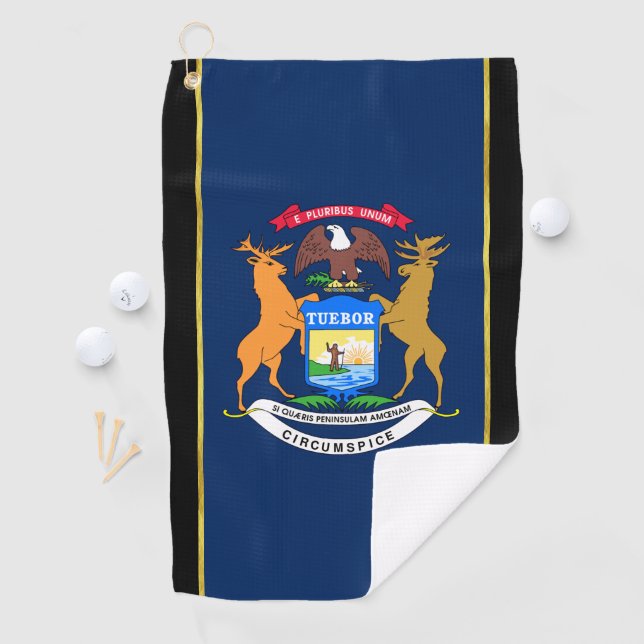 Michigan flag golf towel (InSitu)