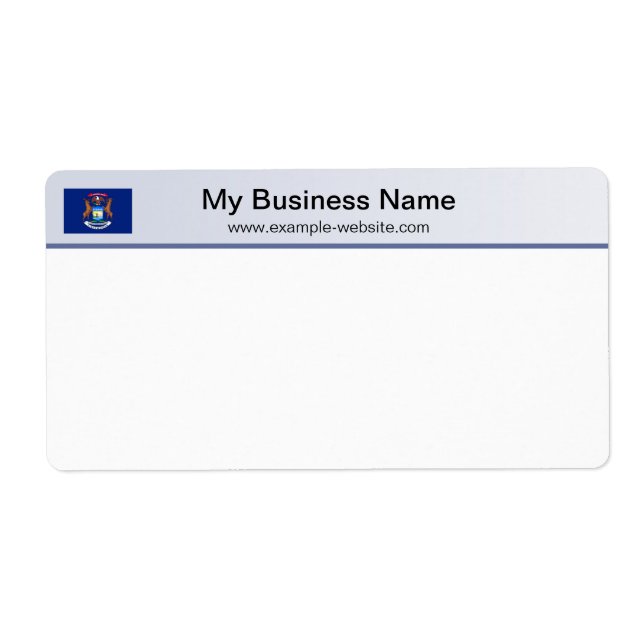 Michigan Flag Header Shipping Label (Front)