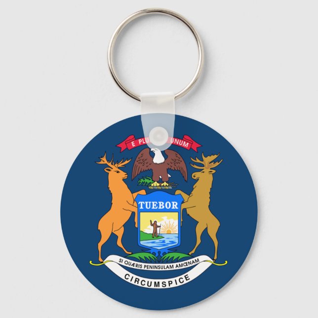 Michigan flag keychain (Front)
