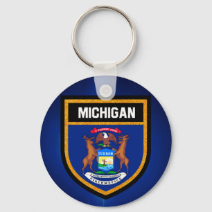 Michigan Flag Keychain