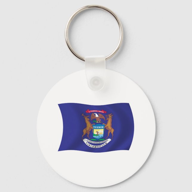 Michigan Flag Keychain (Front)