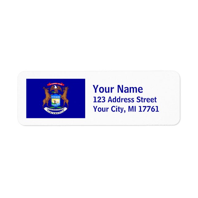 Michigan Flag Return Address Labels (Front)