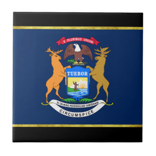 Michigan flag tile