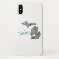 Michigan Floral Filled Silhouette With "Michigan"