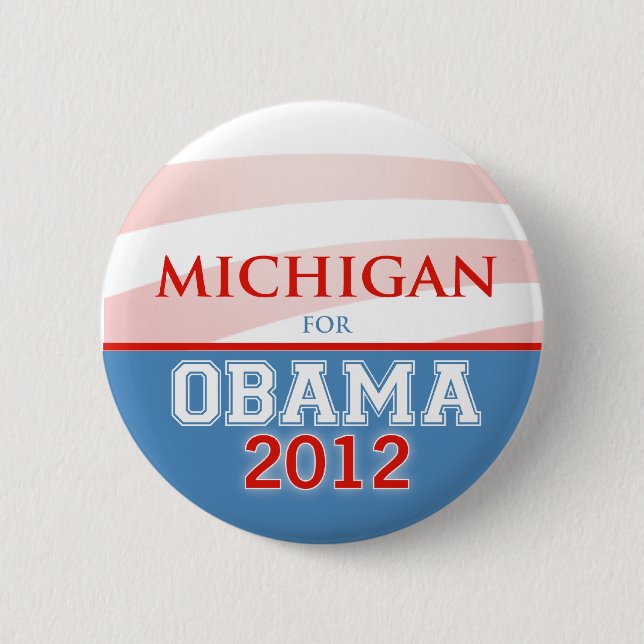 MICHIGAN for Obama 2012 2 Inch Round Button (Front)