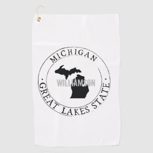 Michigan Golf Towel State Personalized