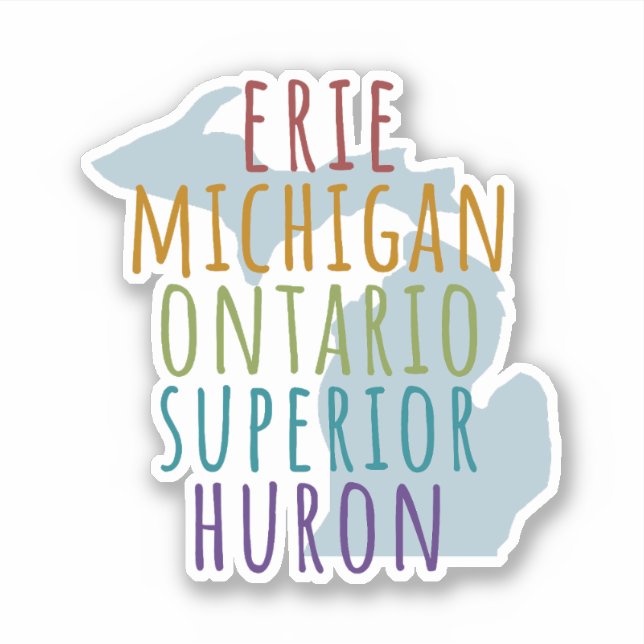 Michigan Great Lakes Pride Vinyl Sticker (Devant)