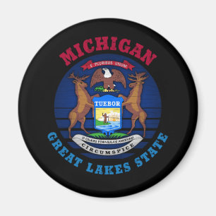 MICHIGAN GREAT LAKES STATE FLAG MAGNET