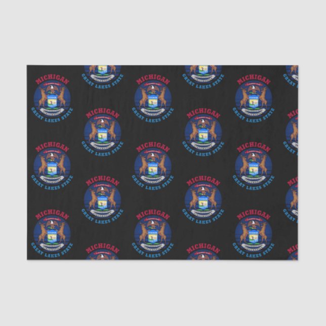 MICHIGAN GREAT LAKES STATE FLAG TISSUE PAPER (Front)