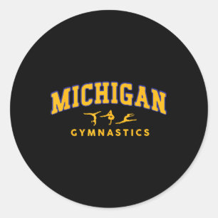 Michigan Gymnastics Gymnast Acrobatics T-shirt.png Classic Round Sticker