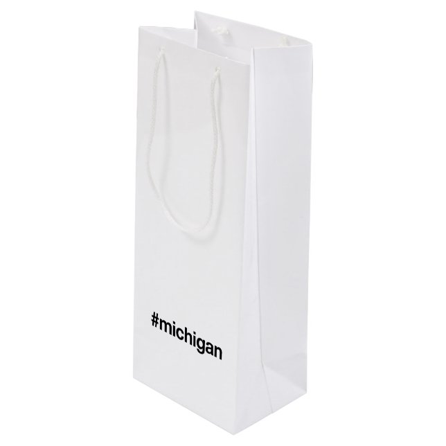 MICHIGAN Hashtag Wine Gift Bag (Front Angled)
