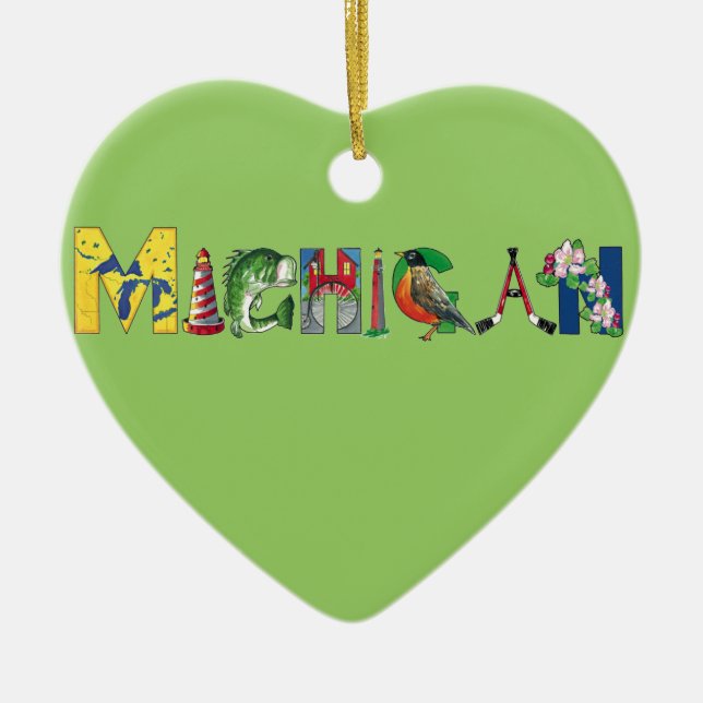 Michigan Heart Ornament (Front)