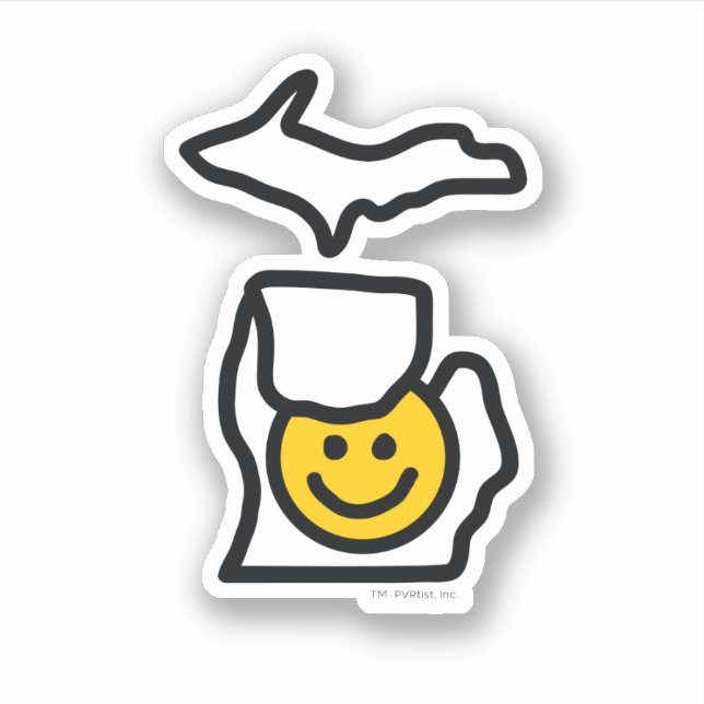 Michigan Holding a Smile Sticker (Front)