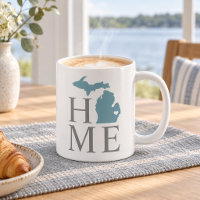 Michigan Home Blue Grey State Heart