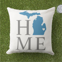 Michigan Home Blue State Grey Text