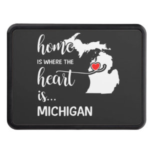 Michigan home is where the heart is trailer hitch cover