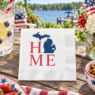 Michigan Home Red White Blue Custom City Heart Napkin
