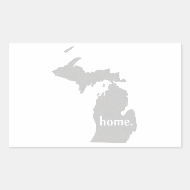 Michigan home silhouette state map sticker (Front)