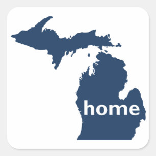 Michigan Home Square Sticker
